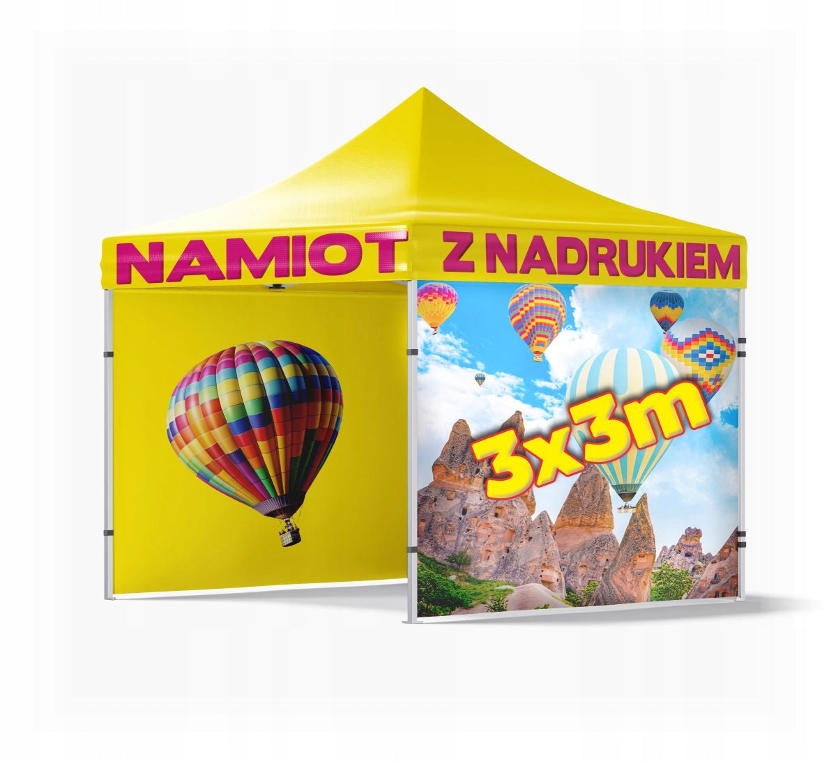 Advertising tent express print full 3x3m - 3 wall printing, aluminum