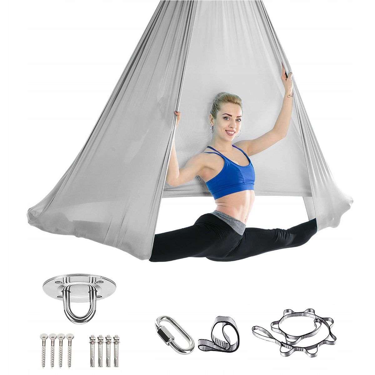 Aerial material, acrobatic scarf, sash, yoga, for exercise hammock