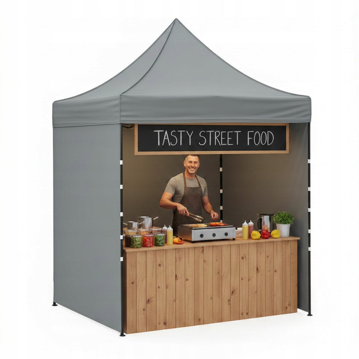 Aga Commercial Tent Express PARTY 2x3m Grey Pavilion Market Garden Picnic