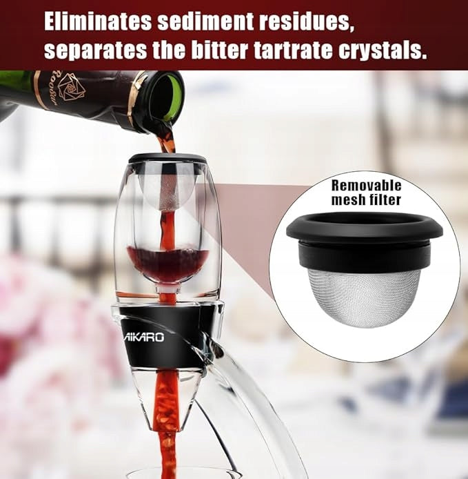 Air Aerator for Wine Automatic Decanter with Filter Stand AIKARO Manufacturer AIKARO