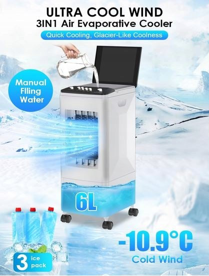 Air Conditioner Evaporative Air Conditioner BW-102 Fan Humidifier Water, Ice 60W Packaging status original
