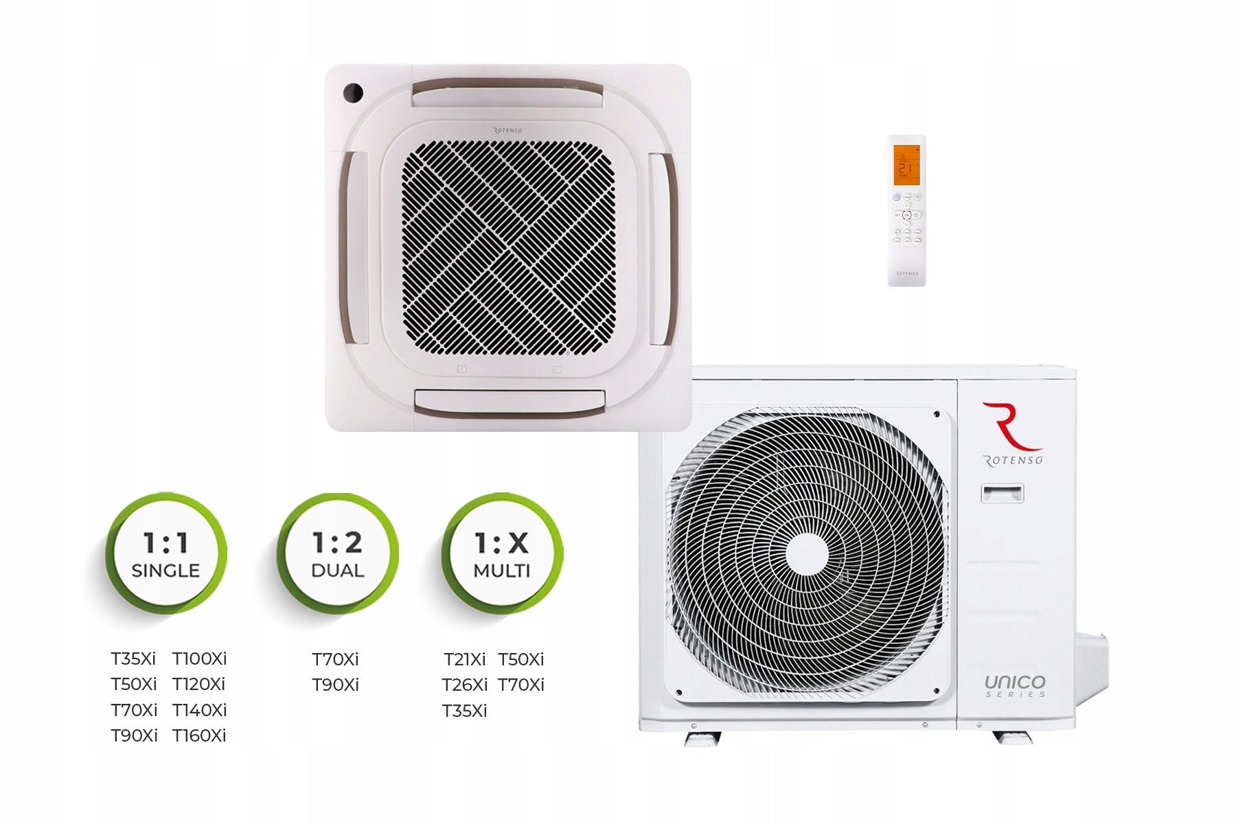 Air Conditioner Indoor Cassette Unit 3,5KW/3,8KW T35XI WiFi TENJI