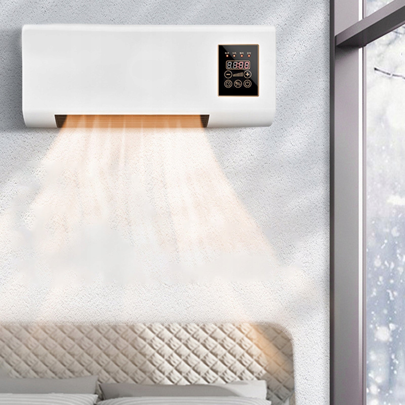 Air Conditioner, Mini Low Noise Wall Air Conditioner with Remote Control Brand no brand