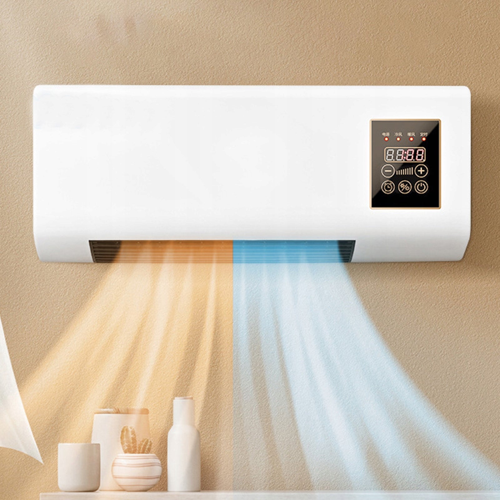 Air Conditioner, Mini Low Noise Wall Air Conditioner with Remote Control