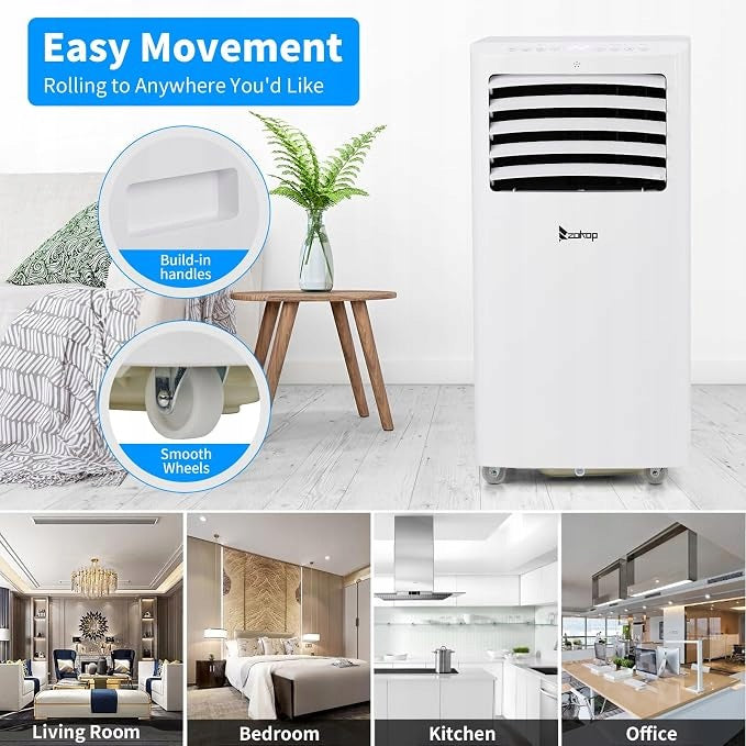 Air Conditioner Portable 12000 BTU WiFi Remote Control 5in1 Heating Dehumidification Dominant color white