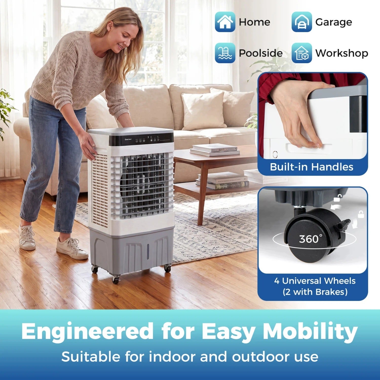 Air Conditioner Portable 3in1 27L Fan Humidifier Cooling ES10675DE-WH Brand no brand