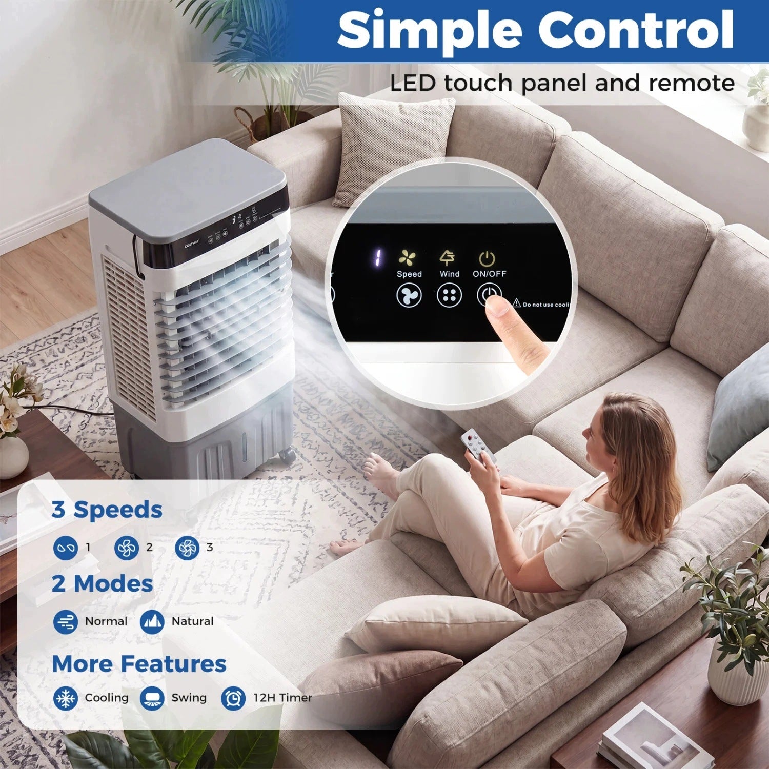Air Conditioner Portable 3in1 27L Fan Humidifier Cooling ES10675DE-WH Manufacturer code ES10675DE-WH
