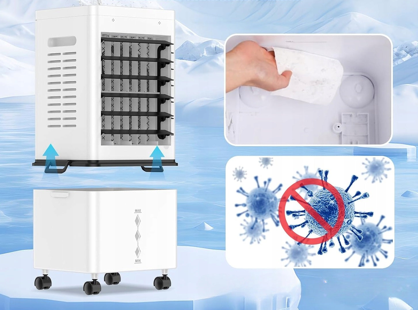 Air Conditioner Portable 45W Air Cooler 12L 24h Timer Remote Control For Home Brand no brand