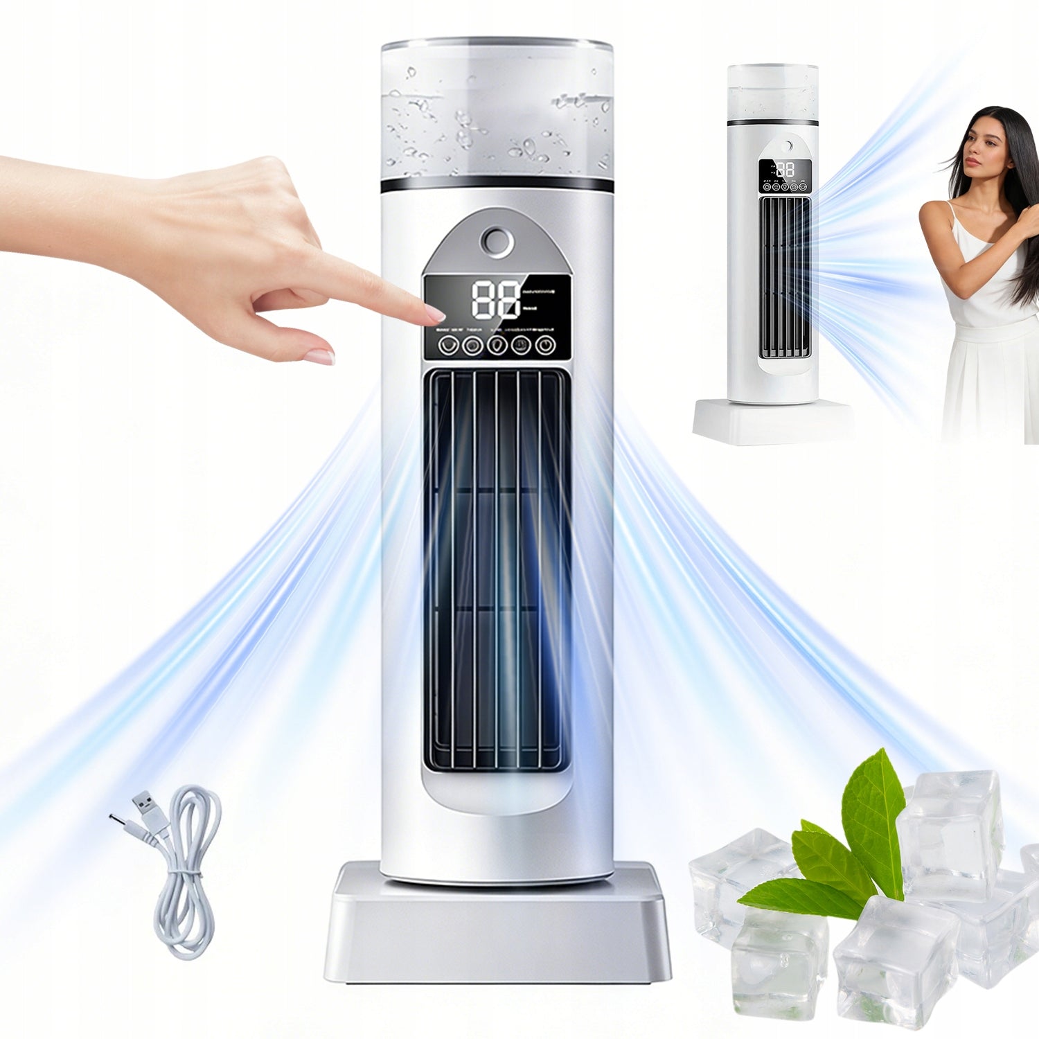 Air Conditioner Portable Ionization <40db With Swing 120° Humidifier