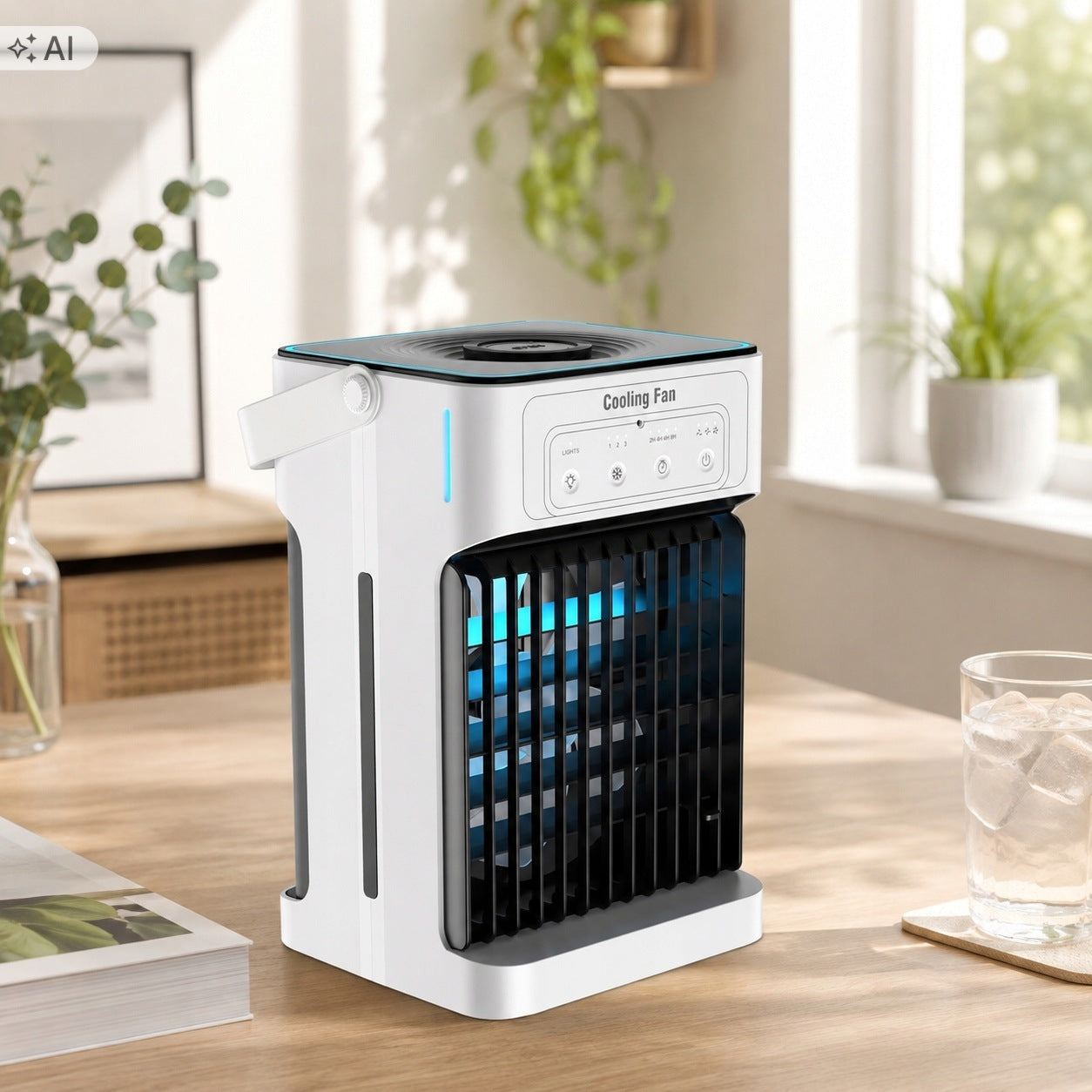 Air Conditioner Portable Mobile Mini Air Conditioning LED RGB USB 1100ml Capacity Brand no brand