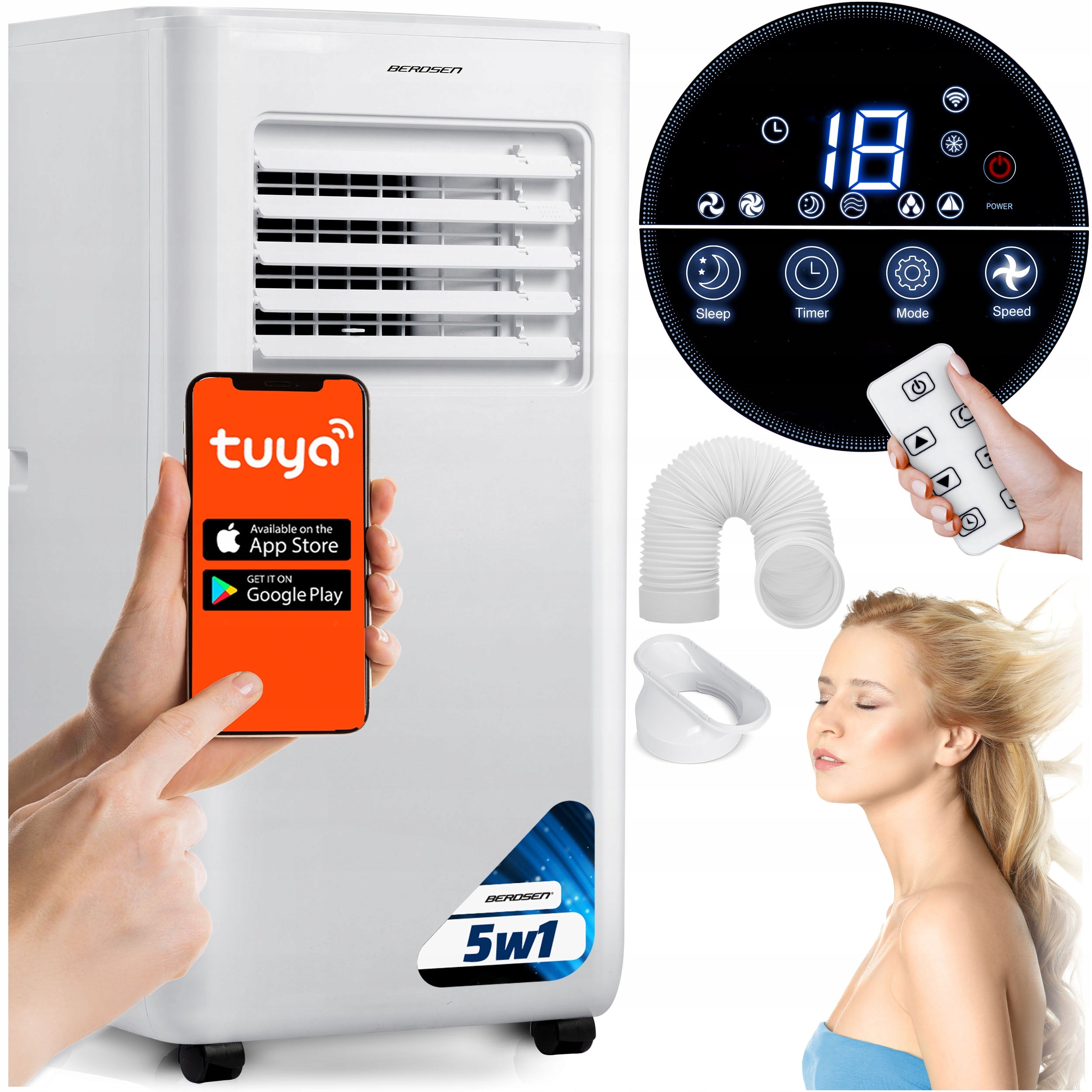 Air Conditioner Portable Quiet 2,9kW WiFi Dehumidifier 40m2 26l BD-580 Tuya Smart