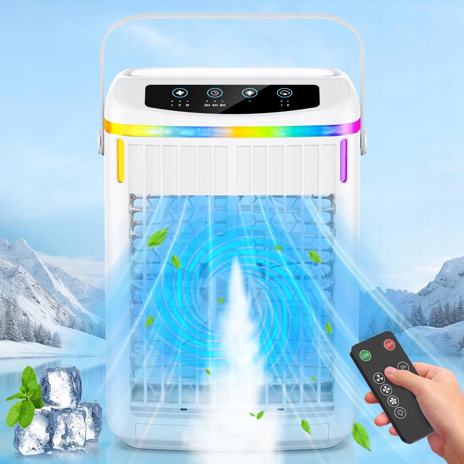 Air Conditioner Portable USB 1200ml Remote Control 3 Modes 3 Speeds LED Timer Manufacturer code VONLIMEN