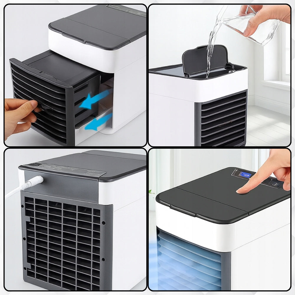 Air Conditioner Portable USB 3in1 For Water And Ice LED Desk Fan QUIET Manufacturer code klimatyzator klimator przenośny