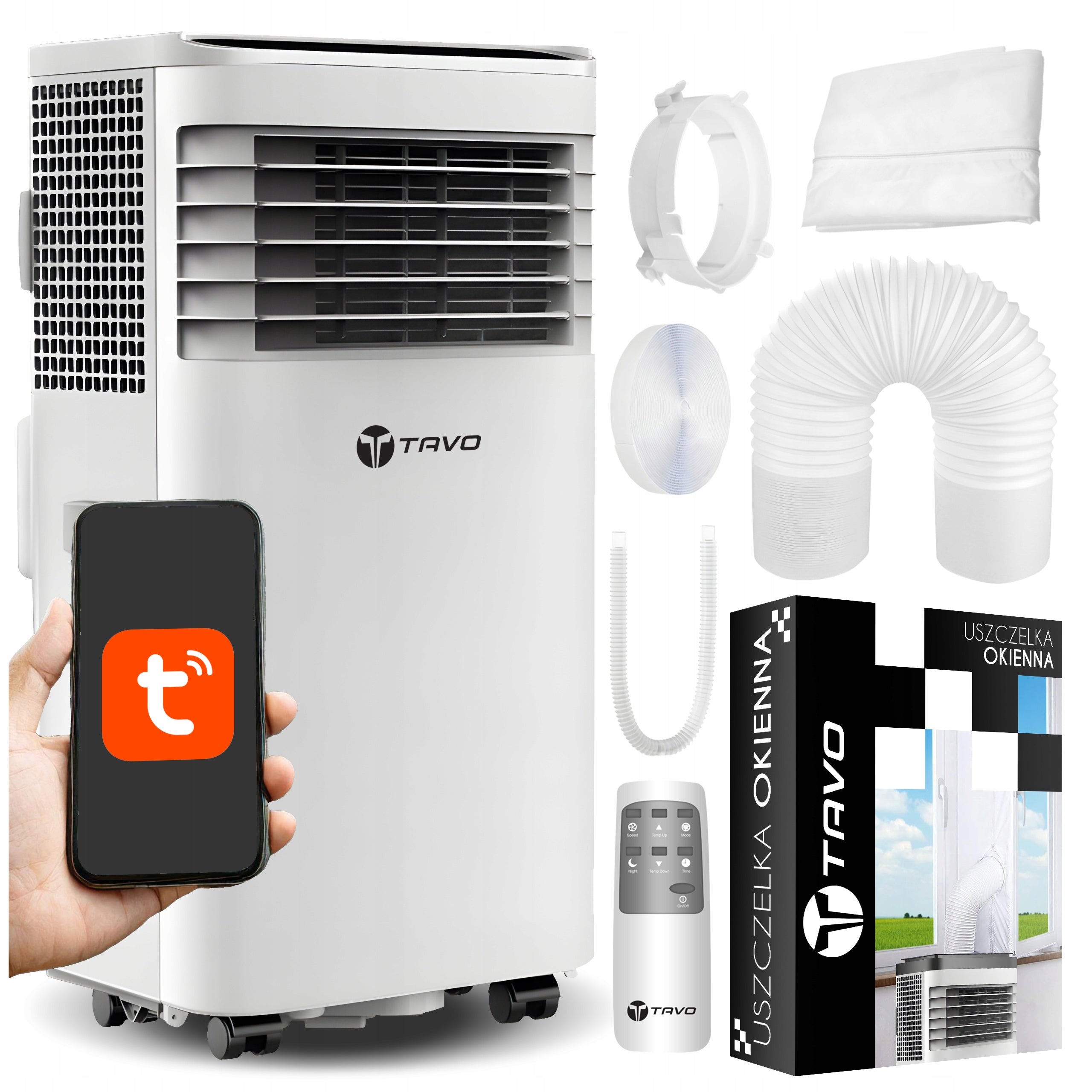Air Conditioner Portable WiFi 2,6kW 60m2 Silent Dehumidifier 30L Tuya Gasket