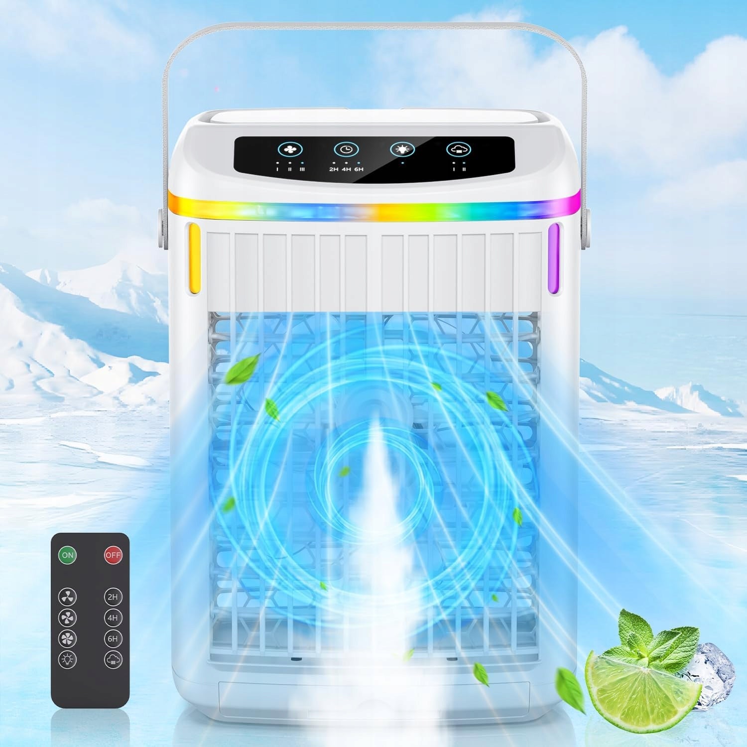 Air Conditioner VONLIMEN Small Portable Desk Fan White 1,2L Capacity Dominant color white