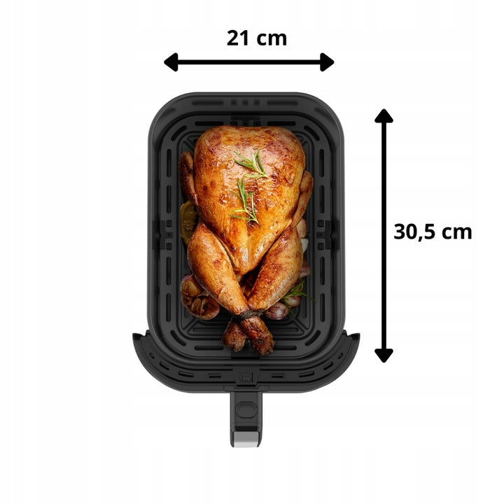Air Fryer Fat Free Air Fryer BYRGEN Fryer 8L Large Drawer Window Dominant color black