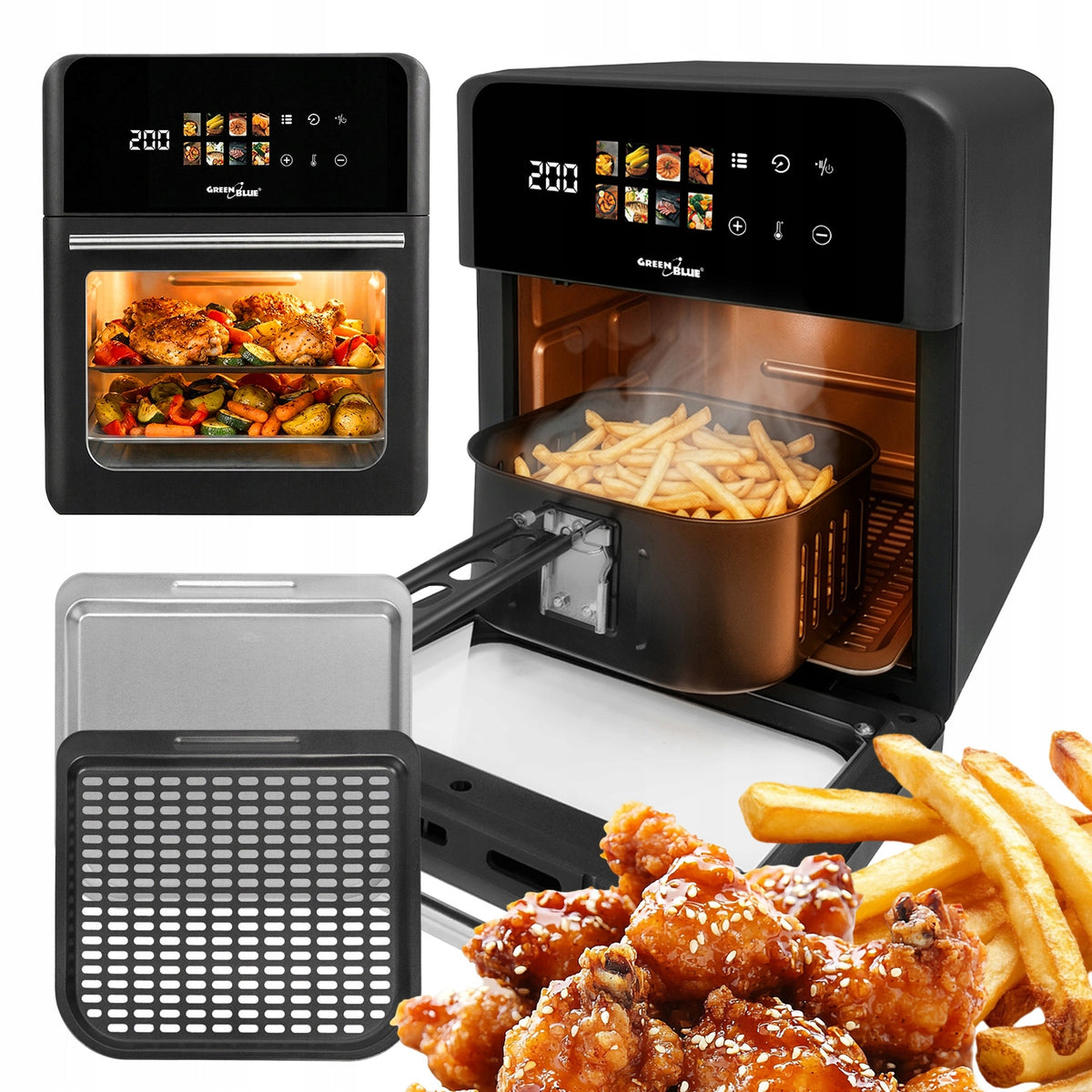 Air Fryer Fat Free Fryer XL Strong 1800W LARGE 10L 8 programs Packaging status original