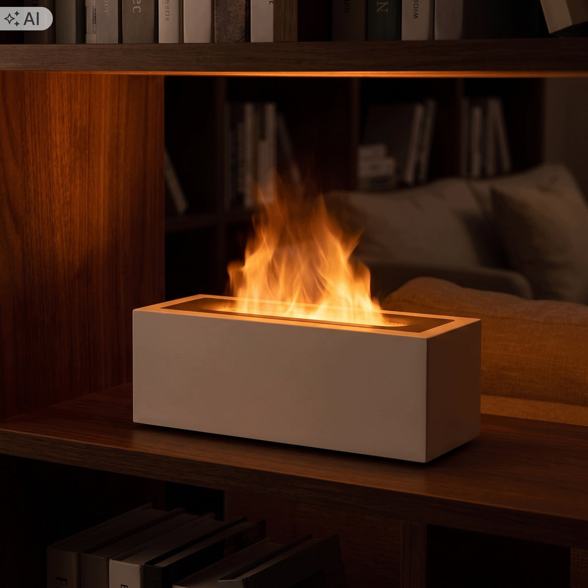 Air Humidifier Diffuser Fire Effect LED USB Timer White Manufacturer code Nawilżacz Powietrza Dyfuzor Efekt Płomienia