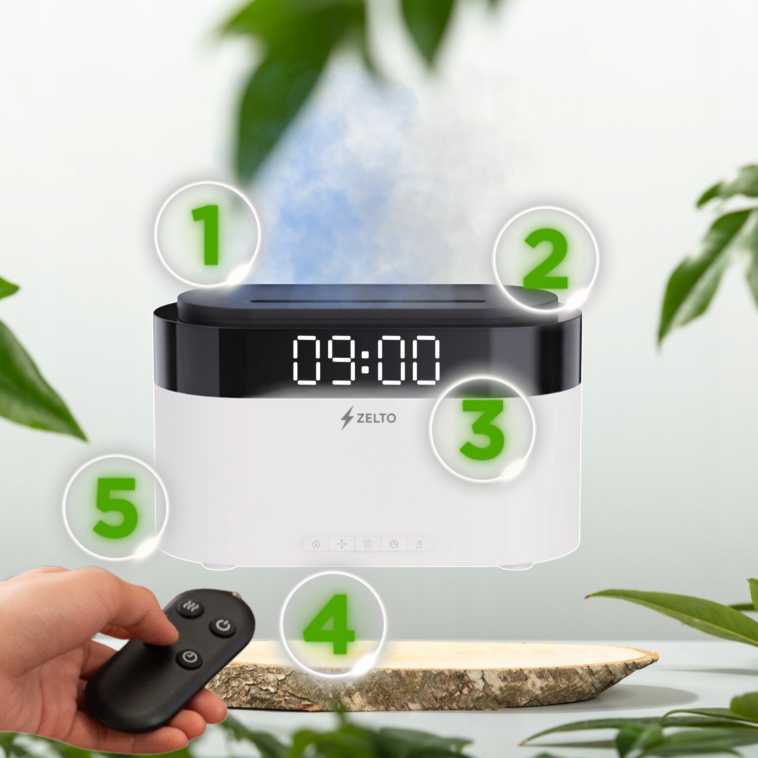 Air Humidifier Fireplace 2.0 Diffuser Timer LCD Clock For Gift + Remote Control Brand no brand