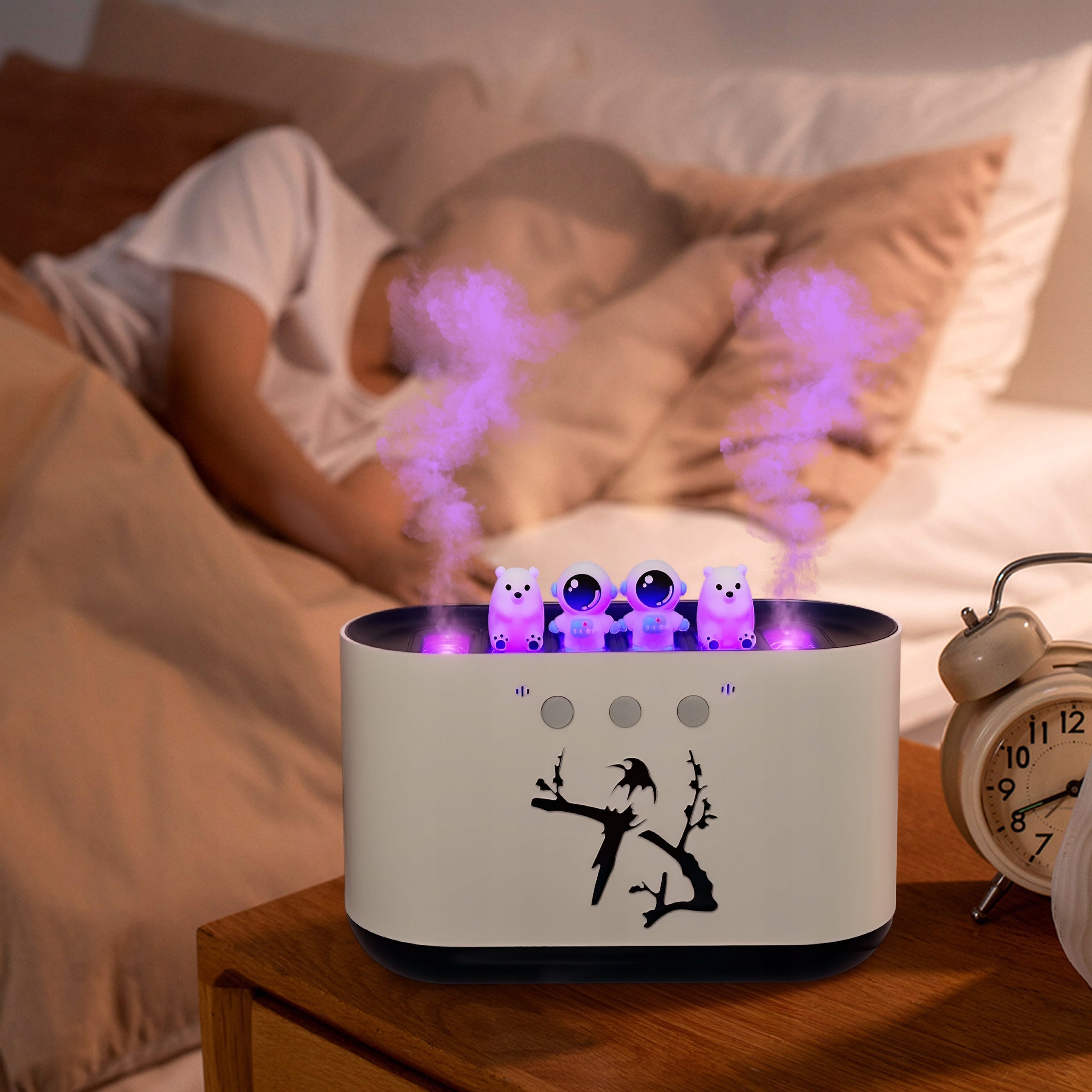 Air Humidifier Fragrance Diffuser Quiet Night Light Glowing LED Manufacturer code 0001