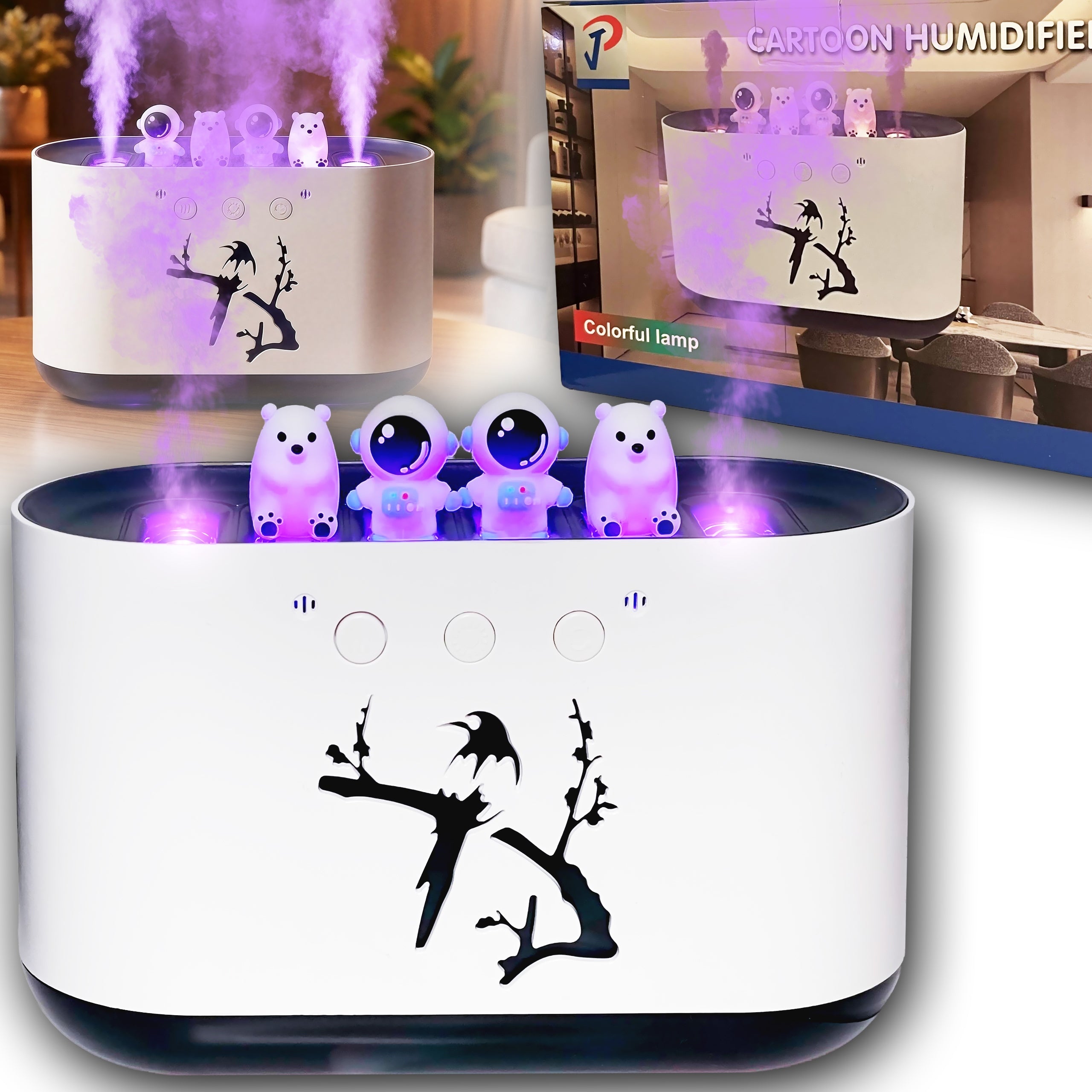 Air Humidifier Fragrance Diffuser Quiet Night Light Glowing LED