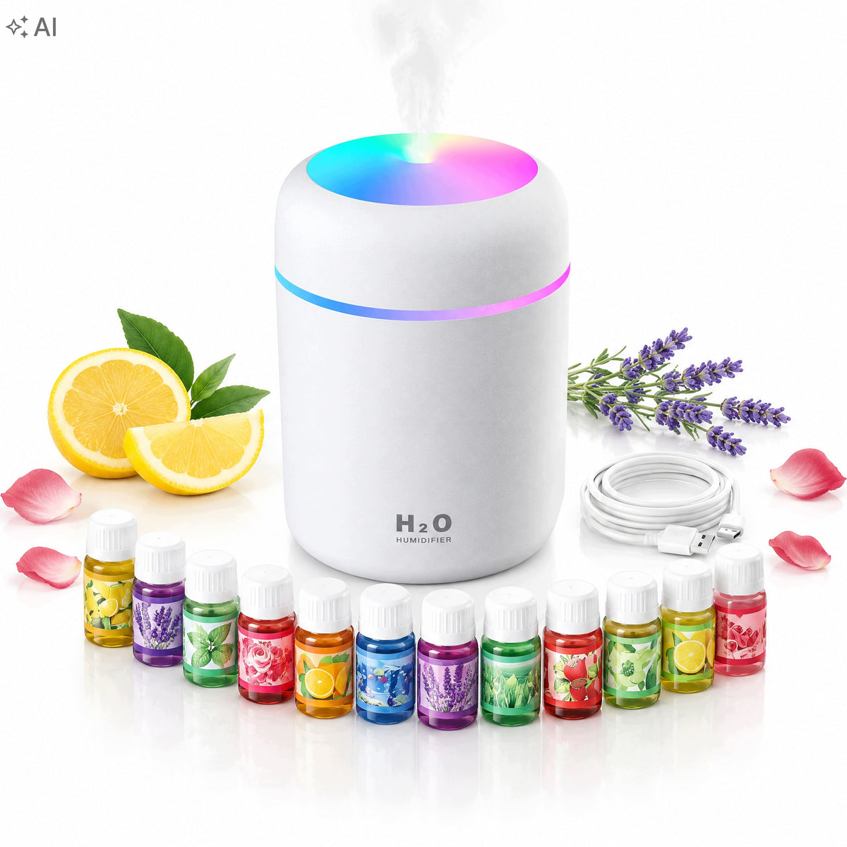 Air Humidifier Fragrance Diffuser for Car Mini USB 300ml
