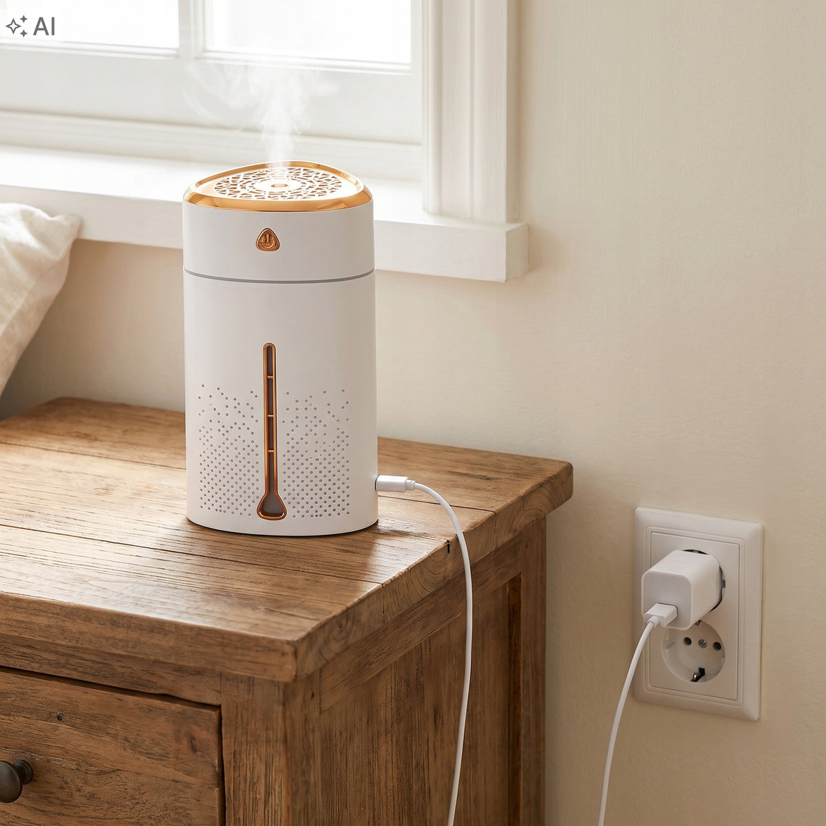 Air Humidifier LED Night Light 7 Colors Quiet USB White 1l Packaging status original