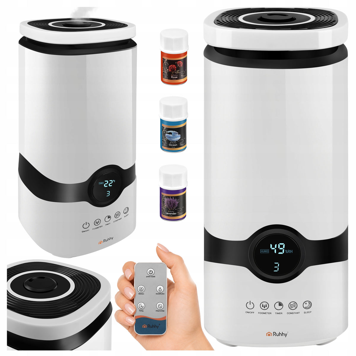 Air Humidifier Ultrasonic Diffuser Ionizer LED 50h Remote Control + Oils