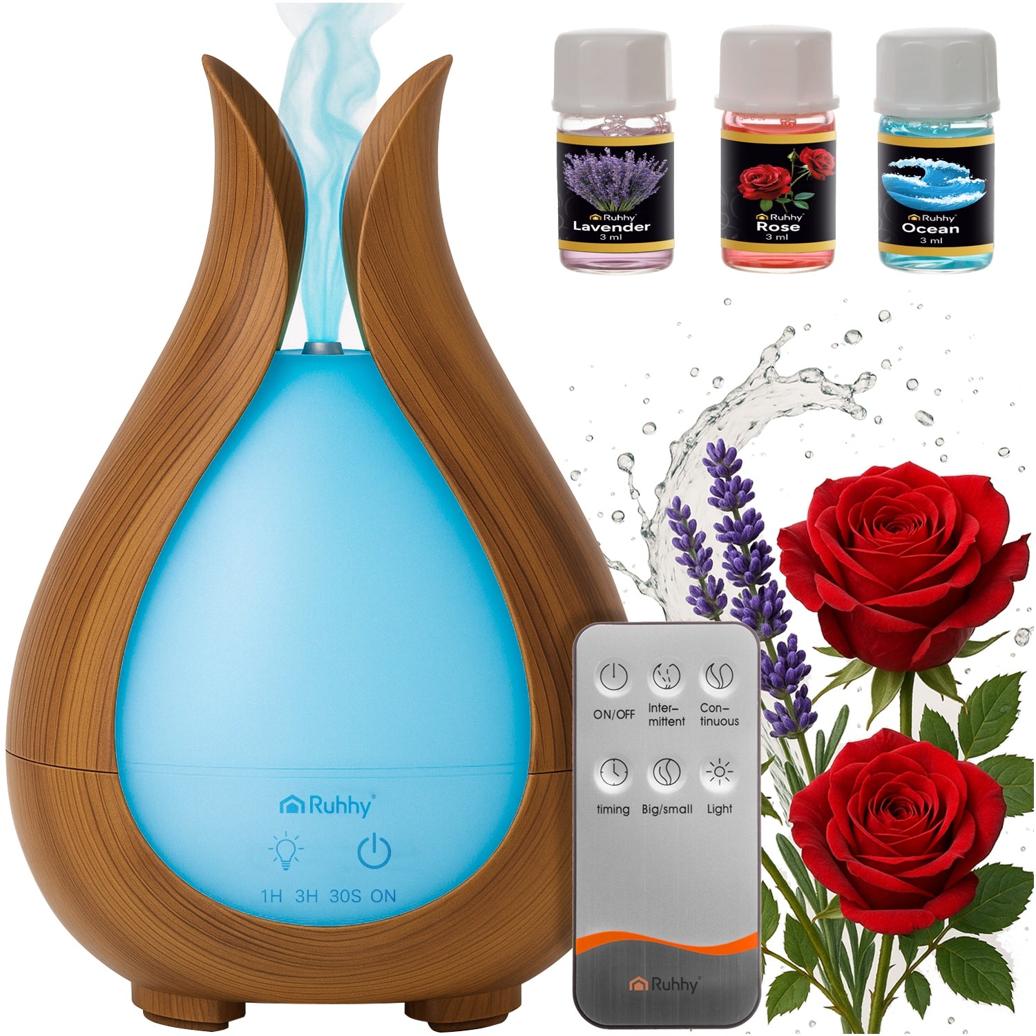 Air Humidifier Ultrasonic Fragrance Diffuser Aromatherapy LED Remote Control