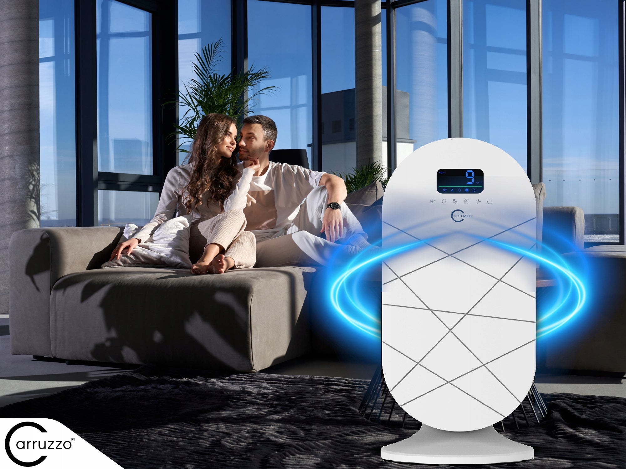 Air Purifier LARGE POWERFUL QUIET SMART WIFI + HEPA UV FILTER IONIZATION Dominant color white