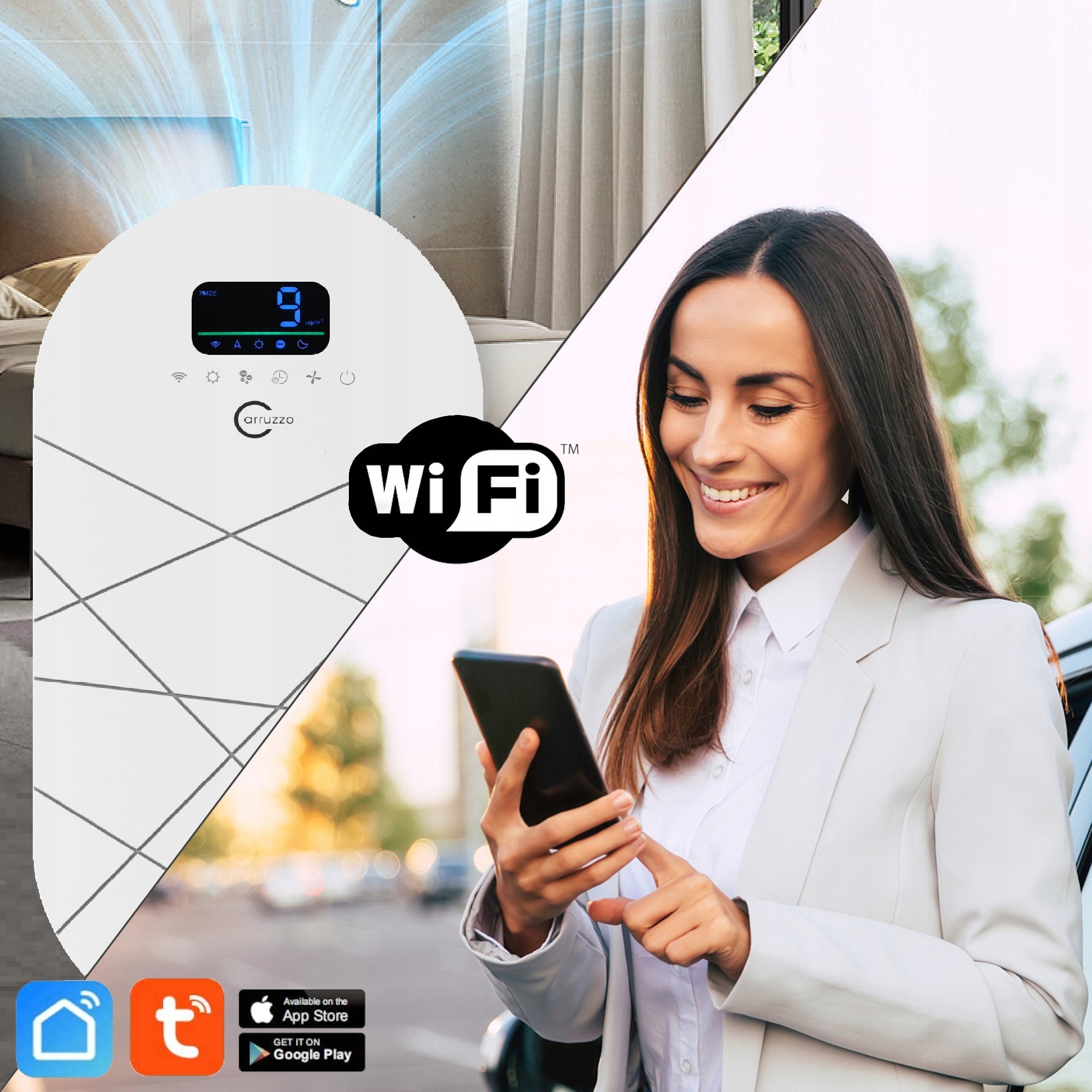 Air Purifier LARGE POWERFUL QUIET SMART WIFI + HEPA UV FILTER IONIZATION EAN (GTIN) 5905123216305