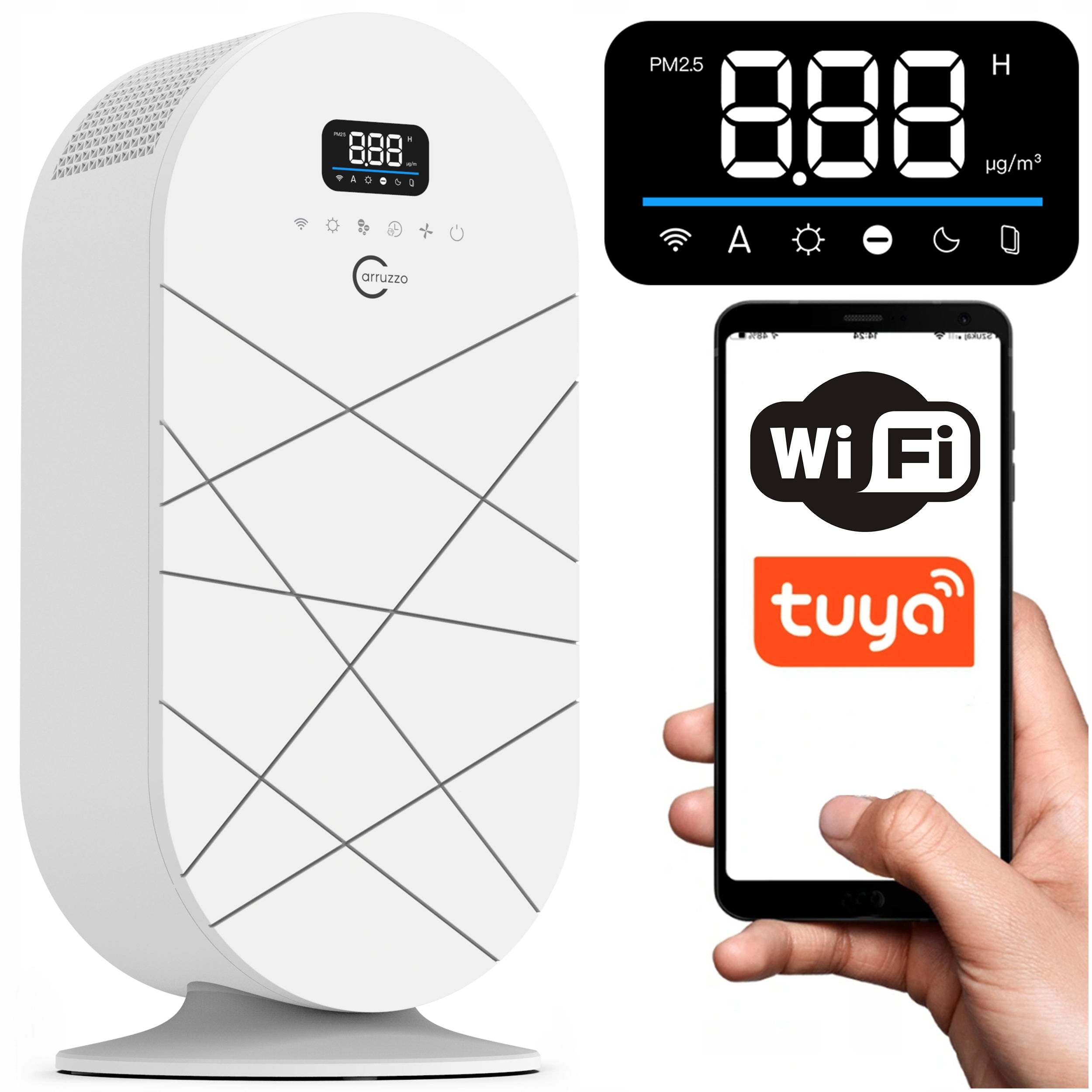 Air Purifier LARGE POWERFUL QUIET SMART WIFI + HEPA UV FILTER IONIZATION