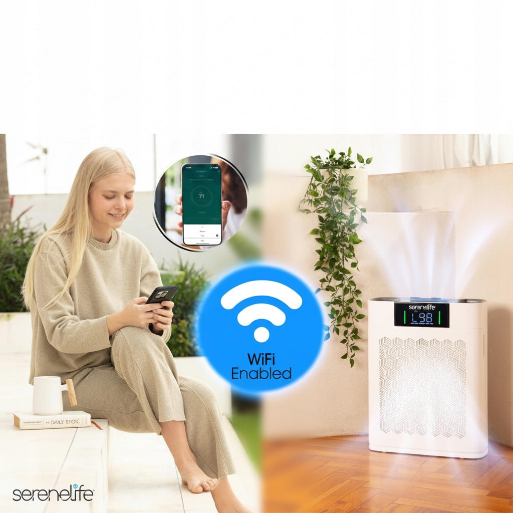 Air Purifier SereneLife HEPA WiFi 100m² Smart Packaging status original