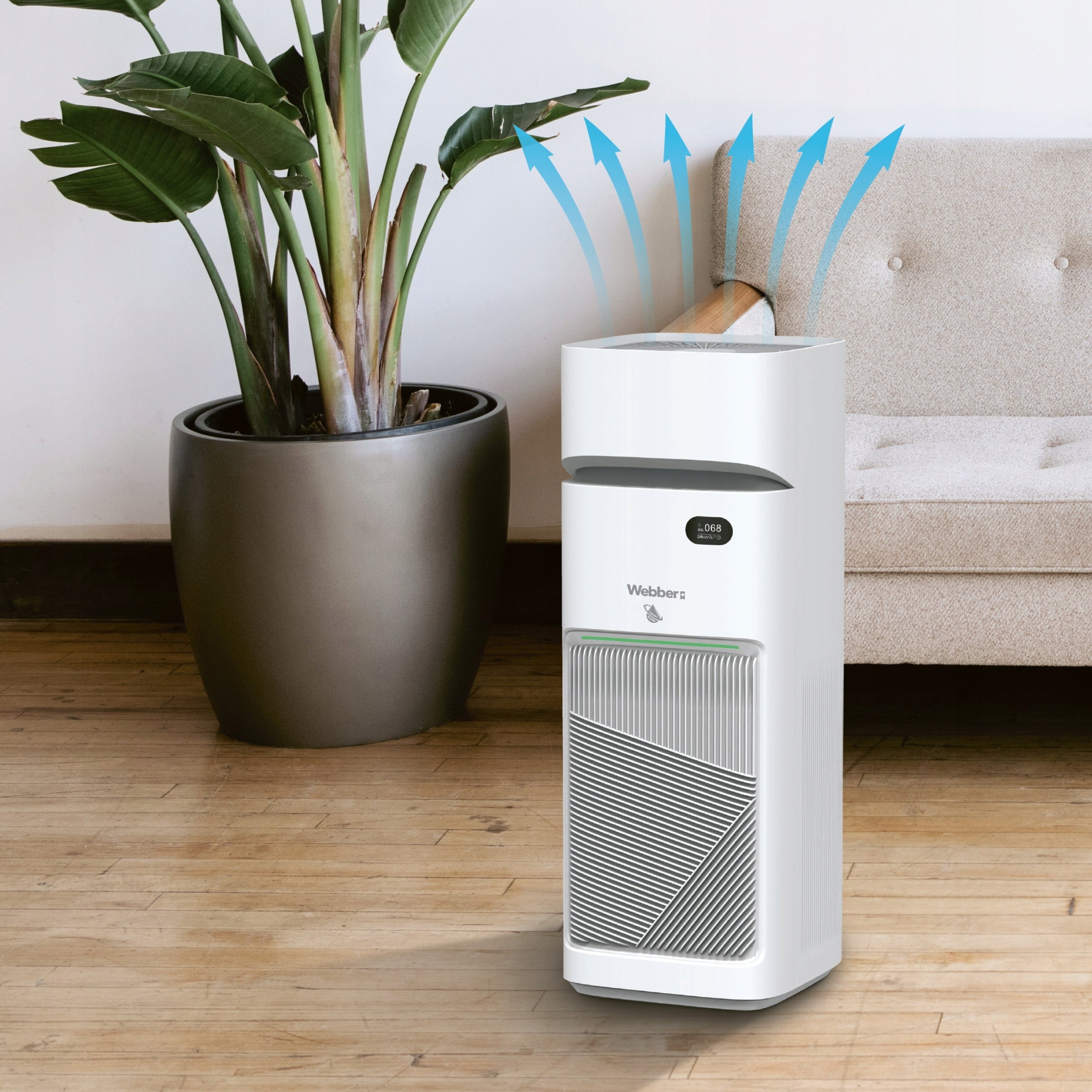 Air Purifier Webber AP9650 WIFI HEPA 13 UV Ionizer Humidifier Dominant color white