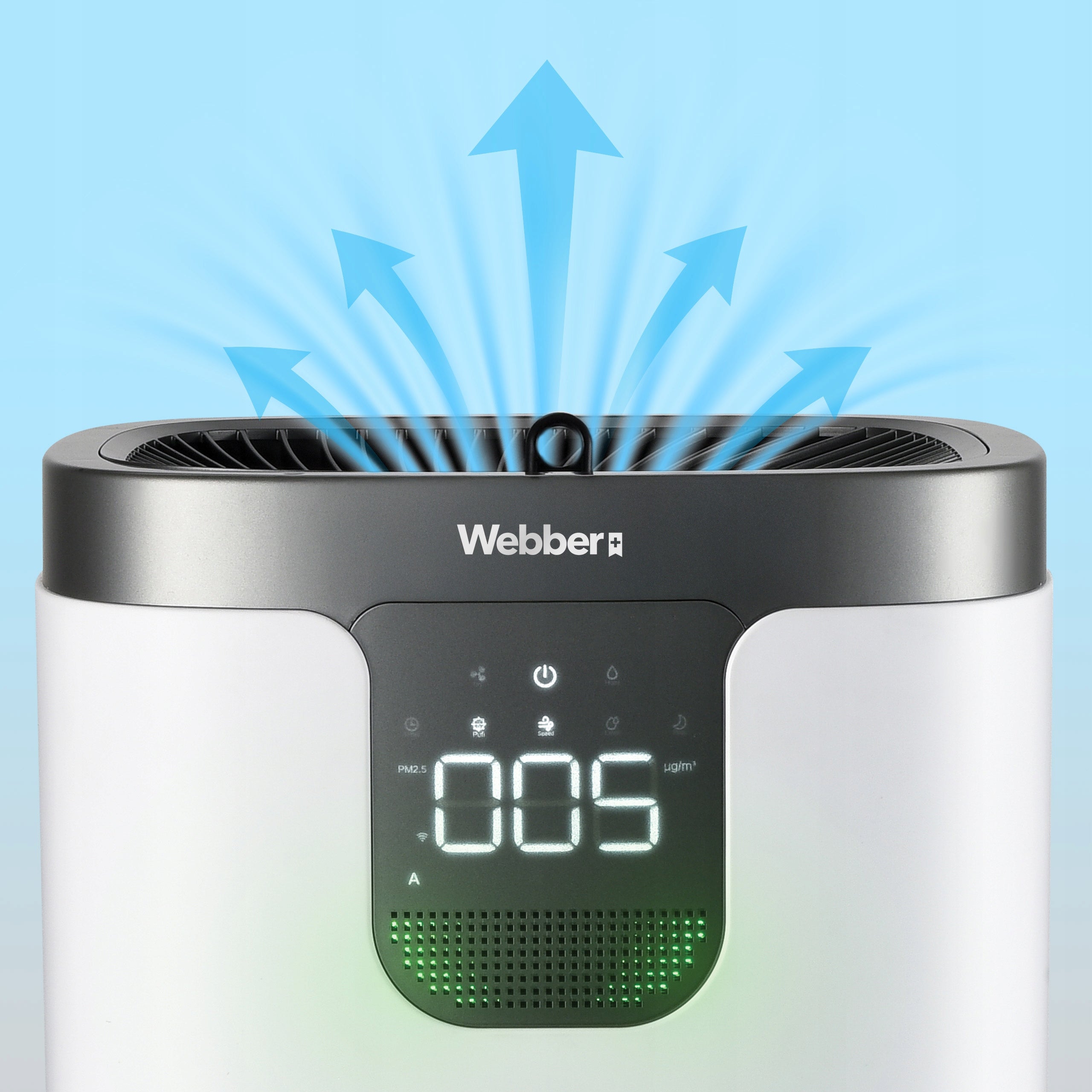Air Purifier Webber APEH11003 WIFI HEPA 12 UV Ionizer Humidifier Dominant color white