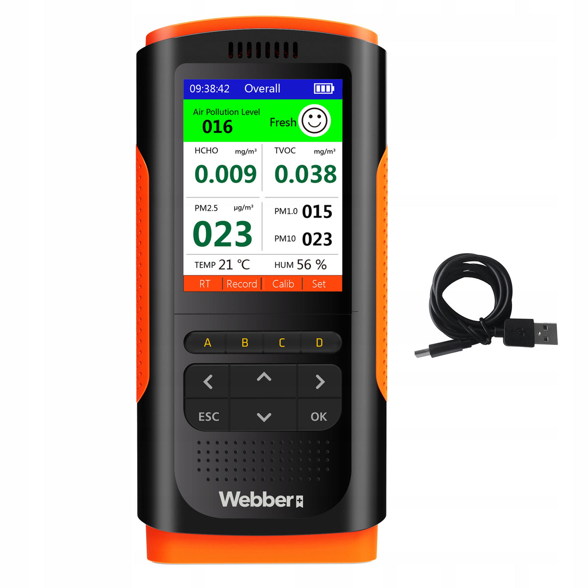 Air Quality Station UP900 7in1 PM2.5 PM10 HCHO TVOC USB Webber Packaging status original