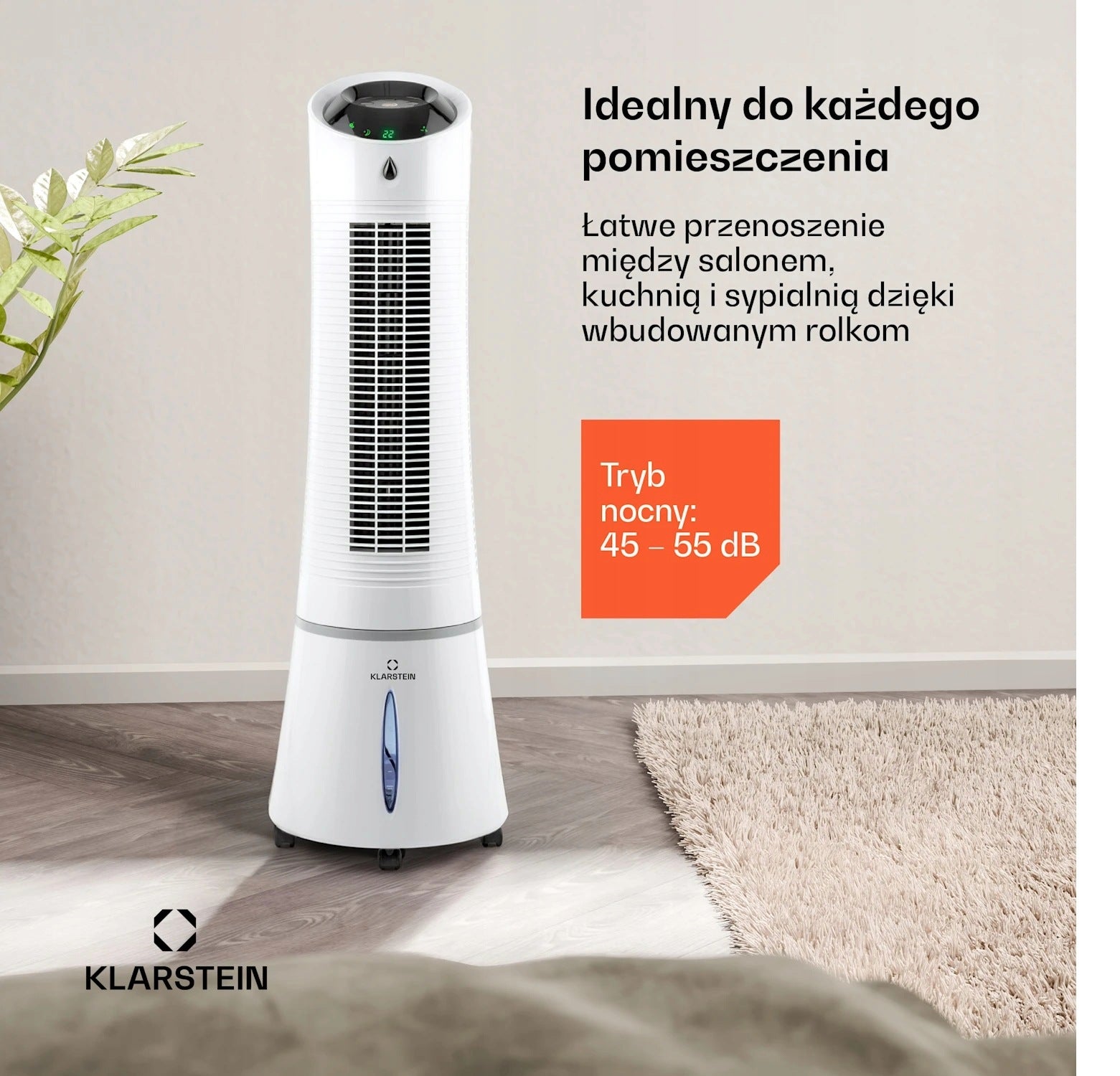 Air conditioner Klarstein Skyscraper Ice column WiFi 30W 210m³/h white 10040206 Dominant color white