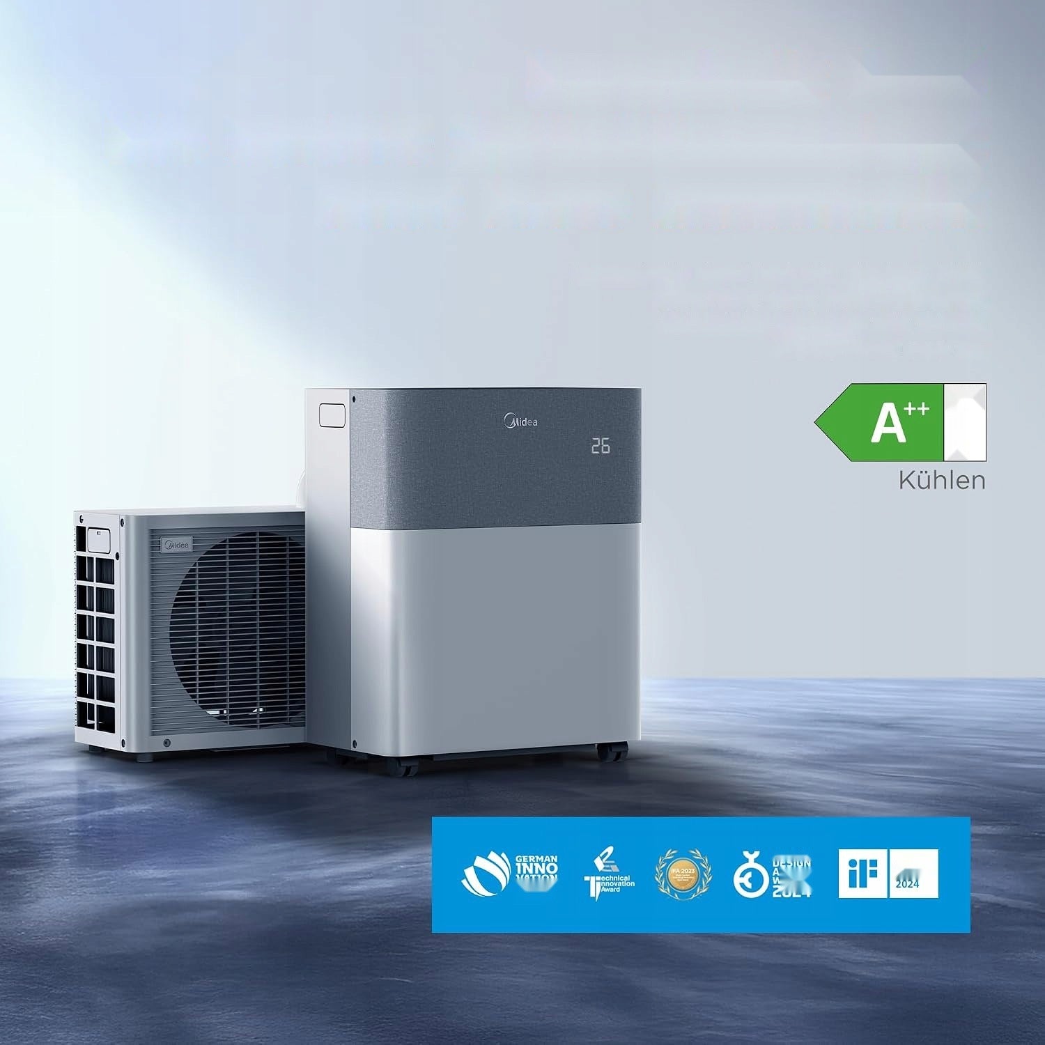 Air conditioner Midea Portasplit Cool Mobile 8000 BTU quiet up to 28 m² 2,3 KW Brand Midea