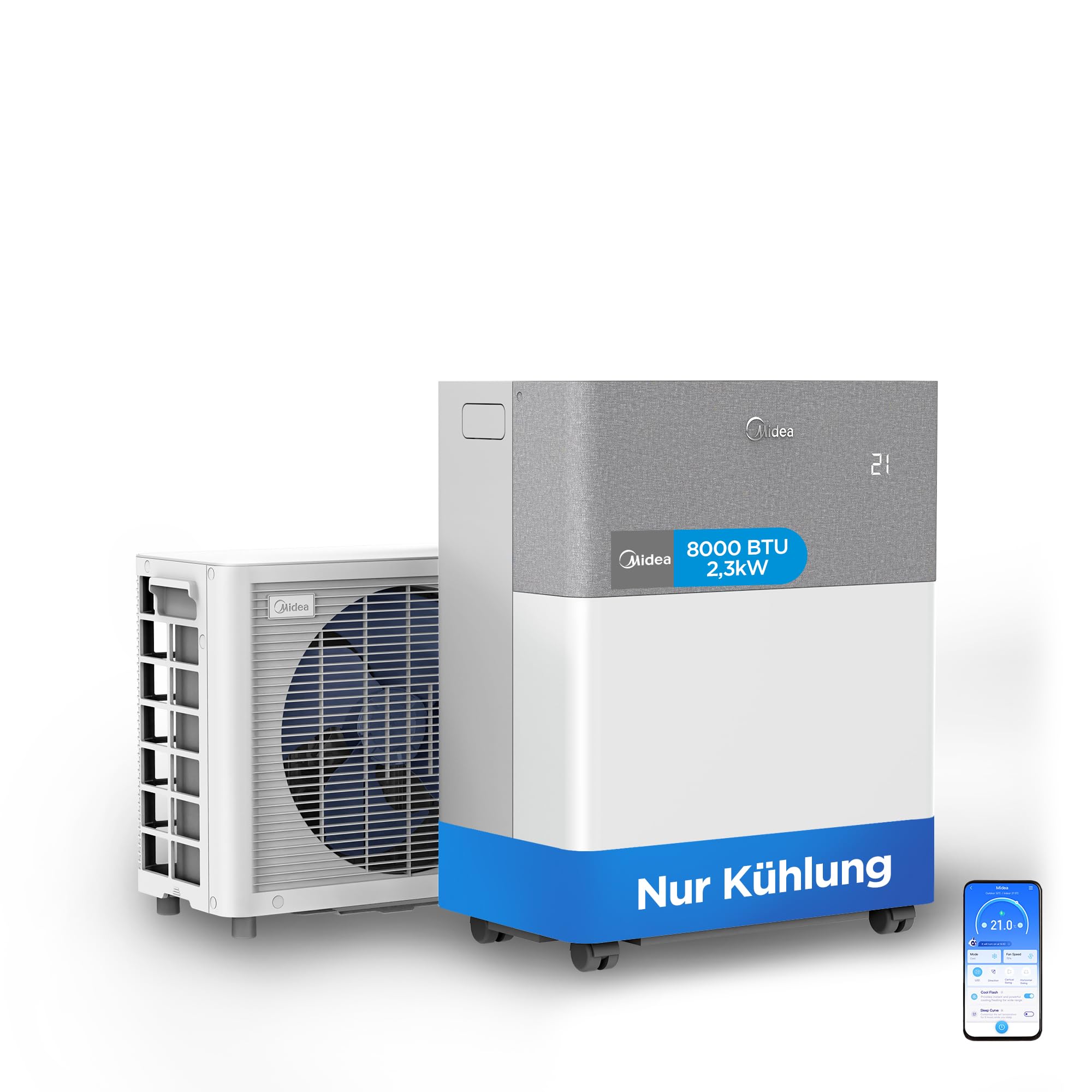 Air conditioner Midea Portasplit Cool Mobile 8000 BTU quiet up to 28 m² 2,3 KW