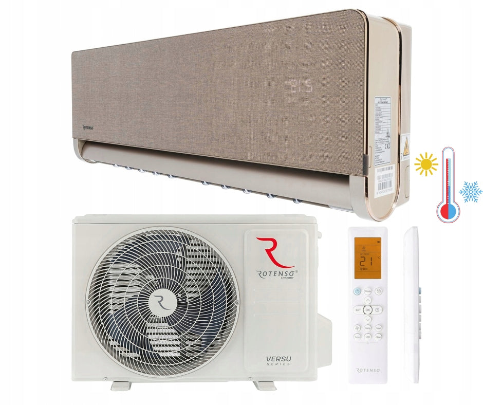 Air conditioner ROTENSO VERSU cloth Caramel 3.5 kW A+++ Wi-Fi Ionizer SET