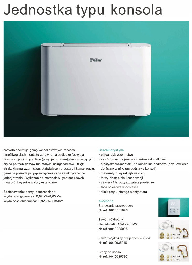 Air conditioner aroVAIR VA 2-015 CN Vaillant Control manual