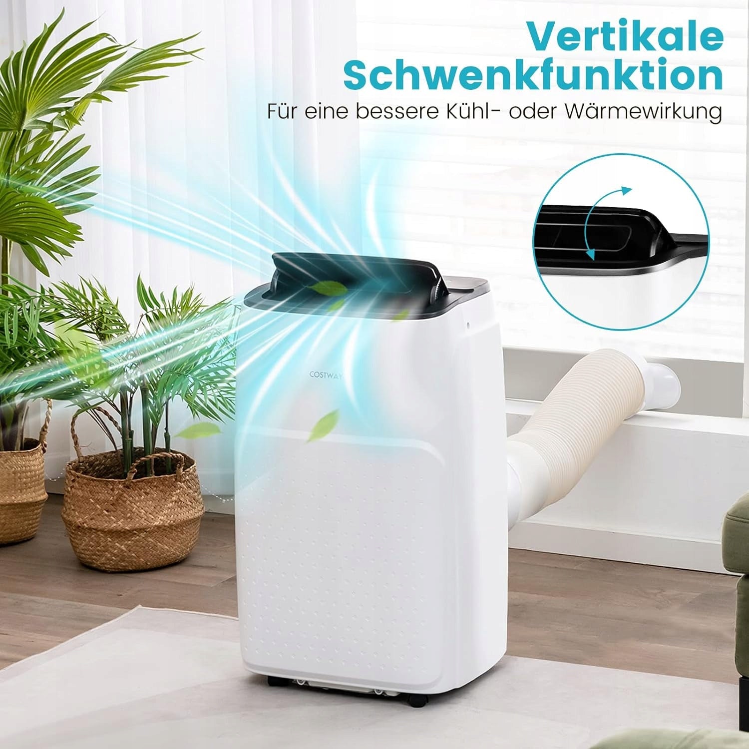 Air conditioner mobile heating function Costway 12000 BTU 3,5 kW Manufacturer code FP10282DE-WH