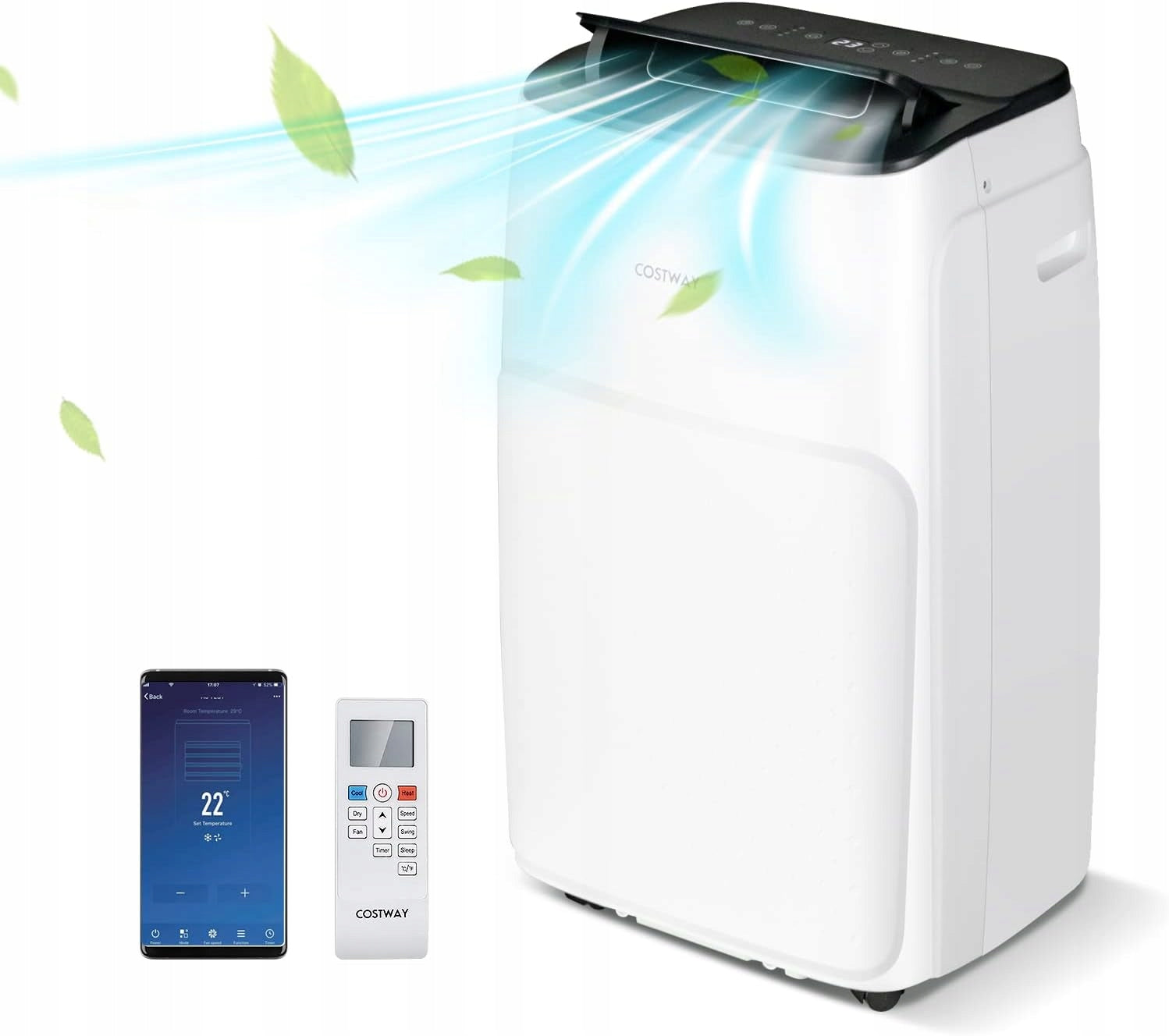 Air conditioner mobile heating function Costway 12000 BTU 3,5 kW