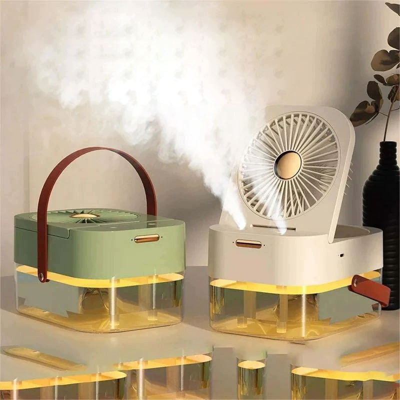 Air conditioner portable USB fan + mist 2in1 double air supply 3 speed LED Packaging status original