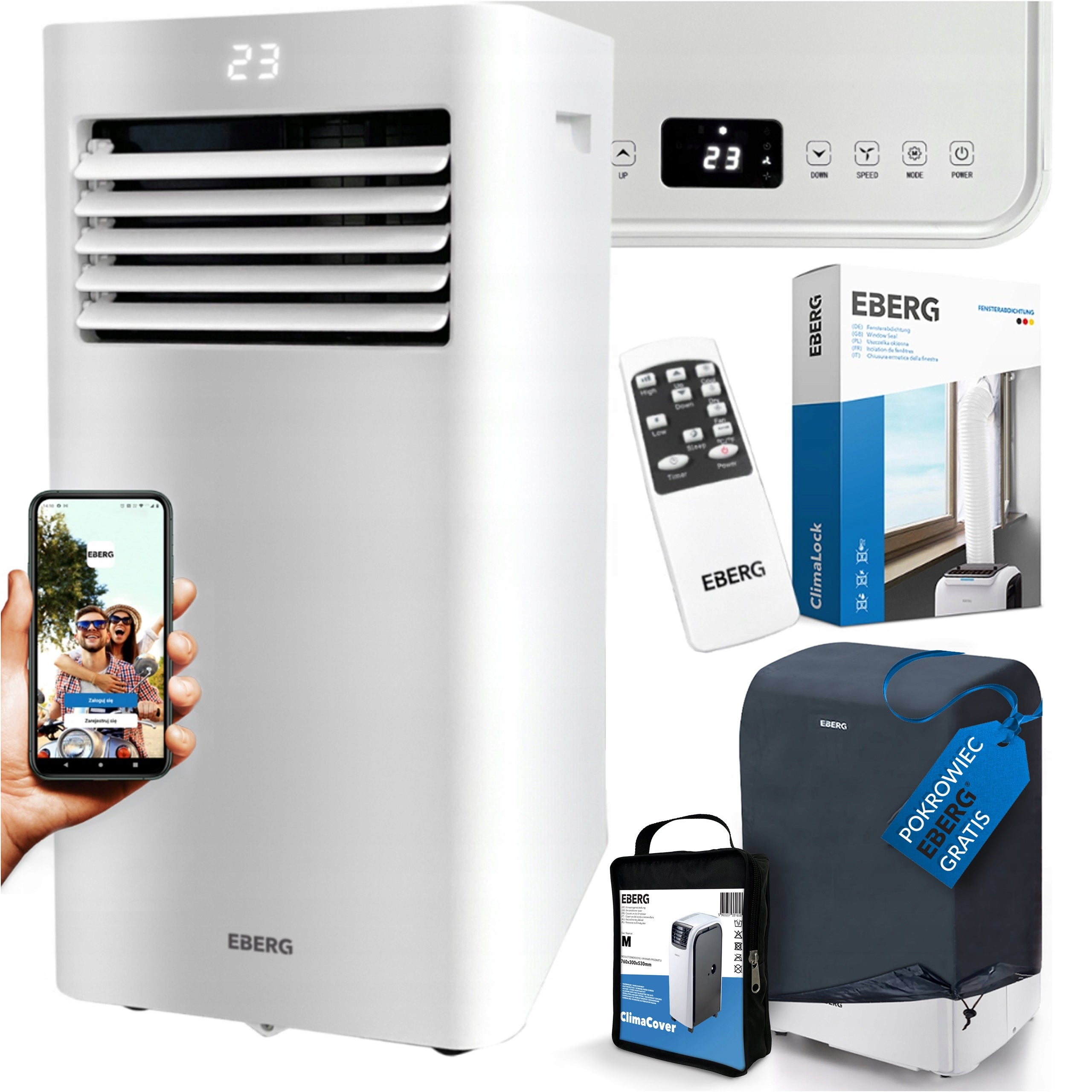 Air conditioner portable dehumidifier EBERG RIO 3kW 2xLED WiFi 24l/24h