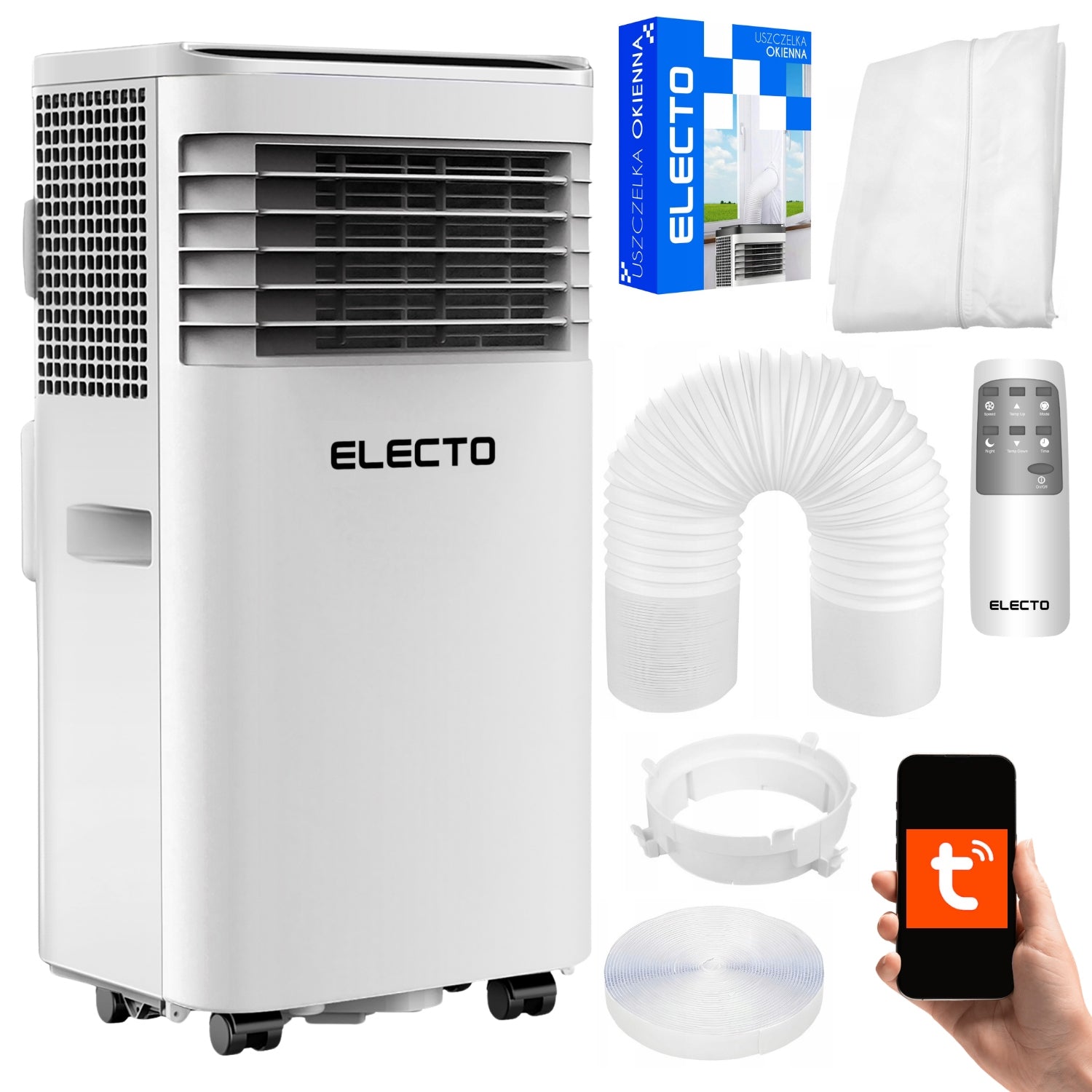 Air conditioner portable quiet 3in1 Electo 2,6kW WiFi dehumidifier 24l accessories