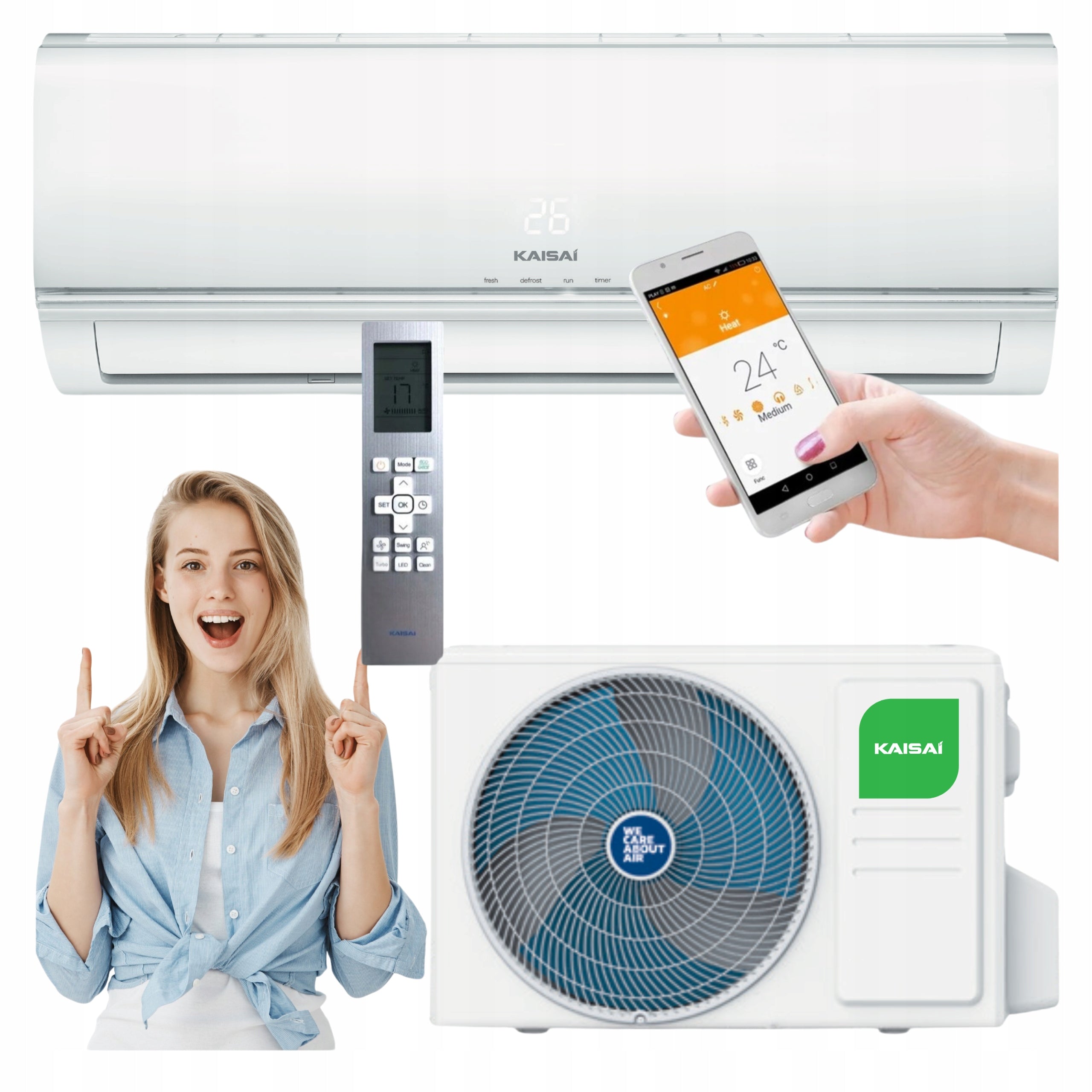 Air conditioning KAISAI ECO 3,5kW WIFI as standard WALL air conditioner QUIET