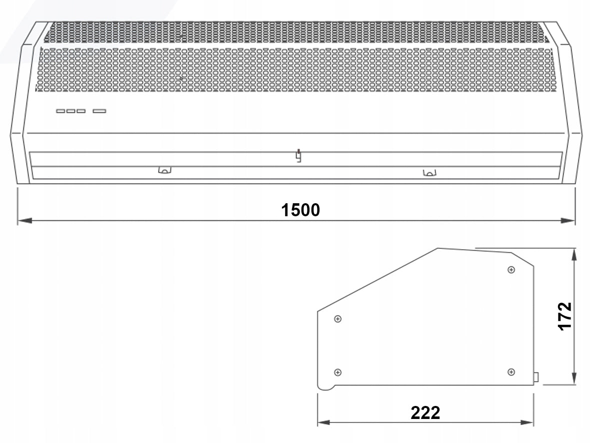 Air curtain 150cm with magnetic sensor, cold FERONO FK150Z Kind without heater