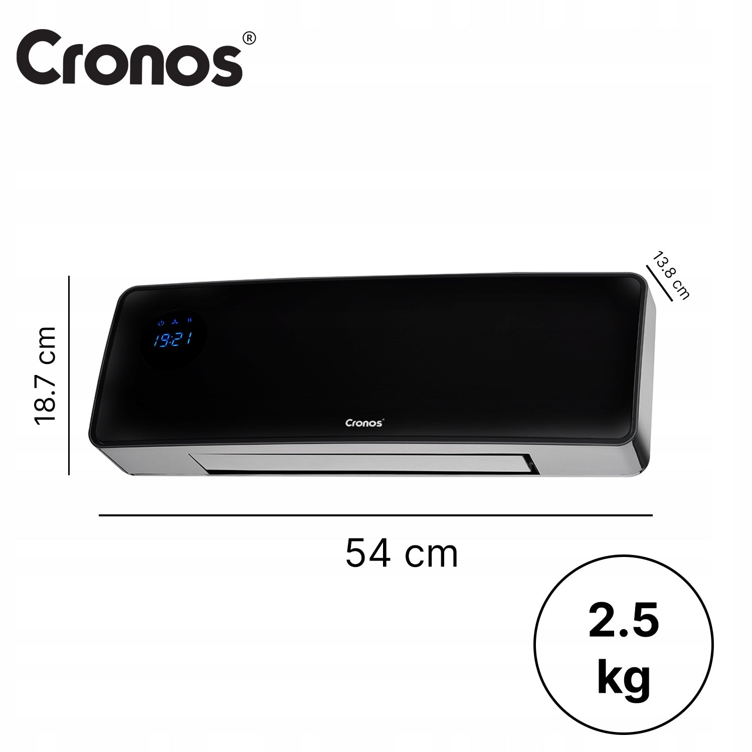 Air curtain Cronos with electric heater 2000 W Manufacturer code Kurtyna Cronos 2000W Czarna