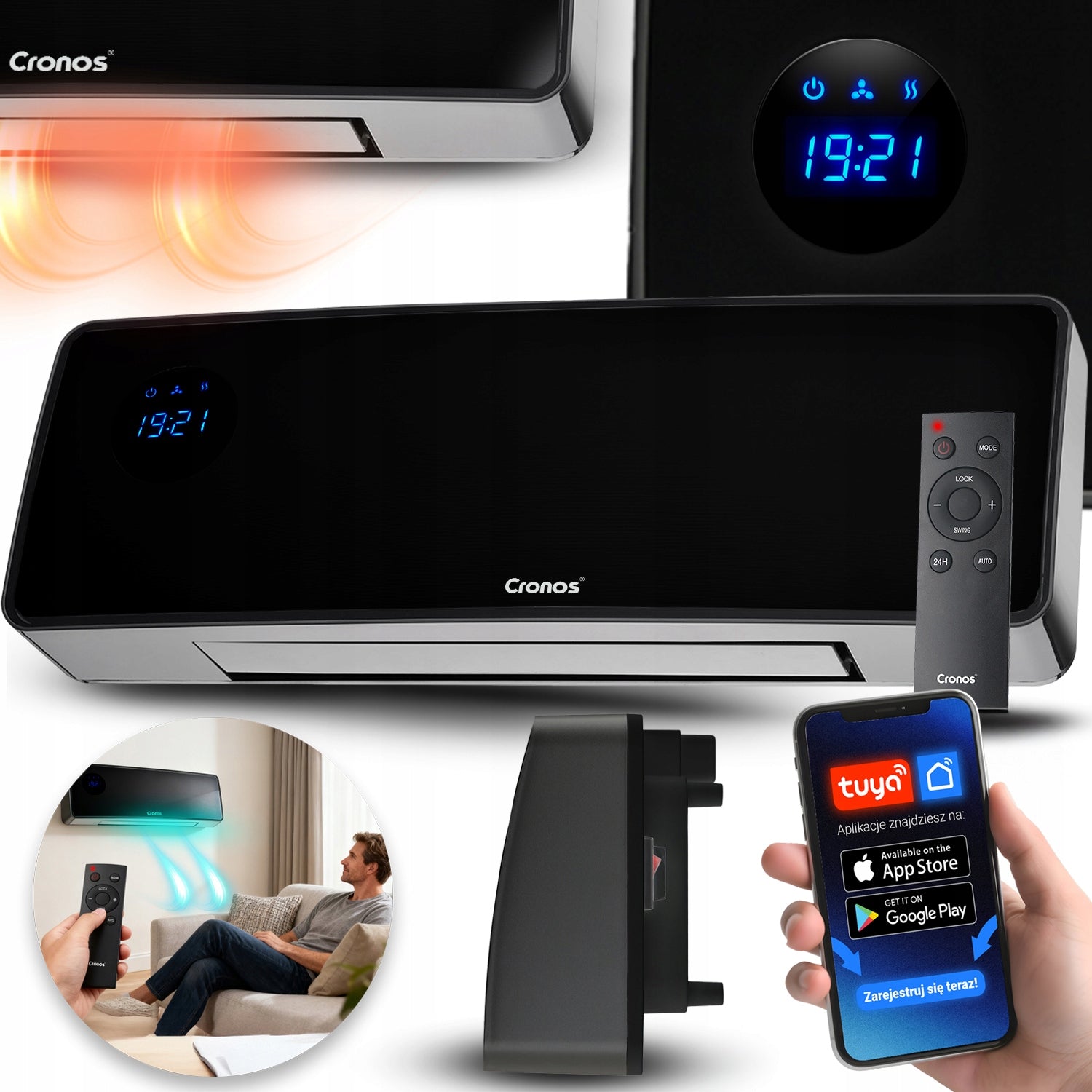 Air curtain Cronos with electric heater 2000 W
